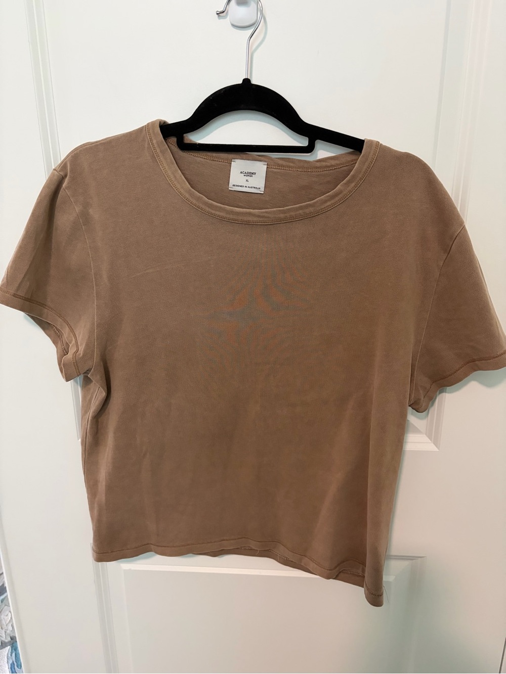 Academy Cropped Boxy Tee in Mocha
